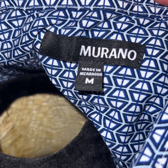 Murano blue mens shortsleeve button down collar business casual dress shirt MED​ - Picture 9 of 10